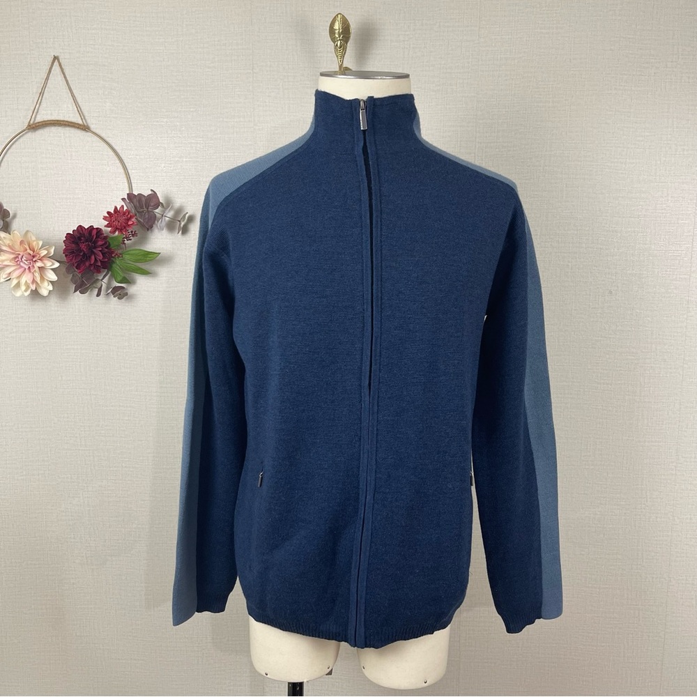 SMARTWOOL Men Navy Blue Full Zip Merino Wool Cardigan size Large